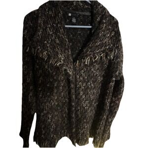 Carole Little XL‎  Women's Wool Sweater Cardigan Jacket Top  Button  Chunky Knit